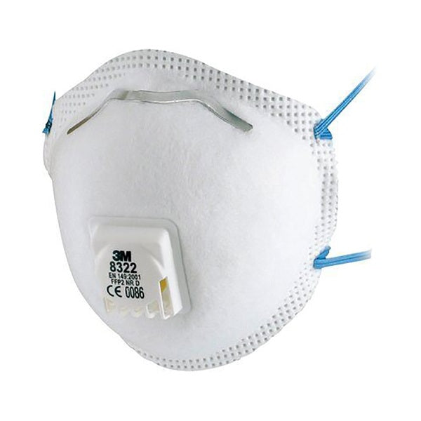 8322 FFP2V Cup Shaped Respirator Valved (Box 10) - Indigo Supplies Ltd
