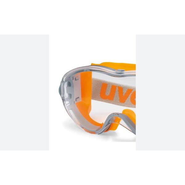 Uvex Ultrasonic Anti-mist and Scratch Resistant Clear Lens Orange/Grey Goggle - Indigo Supplies Ltd