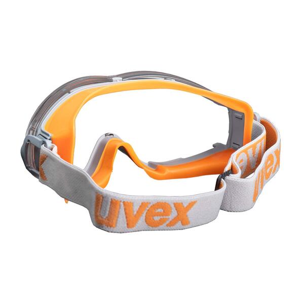 Uvex Ultrasonic Anti-mist and Scratch Resistant Clear Lens Orange/Grey Goggle - Indigo Supplies Ltd
