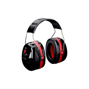 3M PELTOR H540A-411-SV Optime III Earmuffs Headband Black/Red - Indigo Supplies Ltd