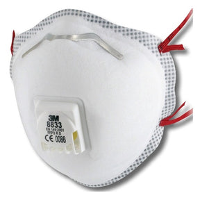 3M 8833 Premium Valved Respirator FFP3 - Indigo Supplies Ltd