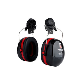 3M PELTOR H540P3E-413-SV Optime III Earmuffs Helmet Mounted Black/Red - Indigo Supplies Ltd
