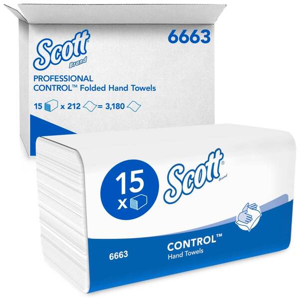 6663 Scott Performance Hand Towels White (Case 3180)