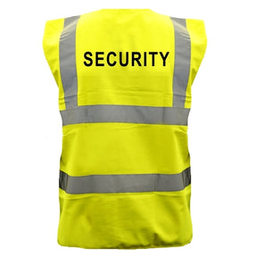 Pre-Printed SECURITY High Visibility Waistcoat Yellow - Indigo Supplies Ltd