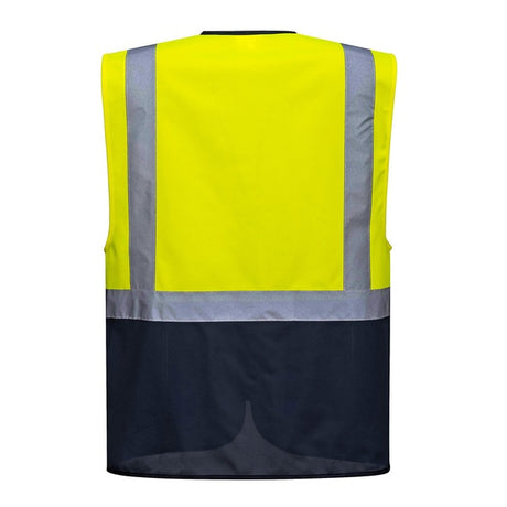 C476 Warsaw High Visibility Executive Waistcoat Yellow/Navy - Indigo Supplies Ltd