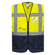C476 Warsaw High Visibility Executive Waistcoat Yellow/Navy - Indigo Supplies Ltd