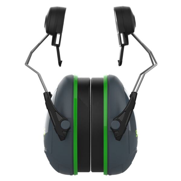 Sonis 1 Helmet Mounted Cup/Ex-Vis Green Plate Ear Defenders Grey - Indigo Supplies Ltd