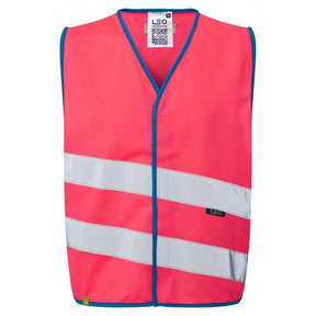 Leo Kids NEONSTARS Hi-Vis Waistcoat Pink - Indigo Supplies Ltd