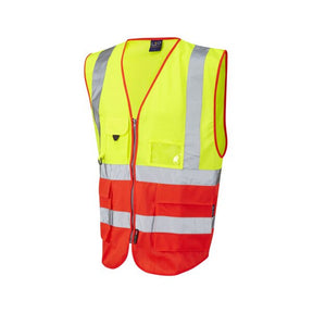 W11-Y/BT Lynton Executive Waistcoat Yellow/Red - Indigo Supplies Ltd