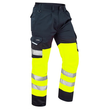 Leo CT01-Y/Nv Bideford Cargo Trouser Short Leg Yellow/Navy - Indigo Supplies Ltd