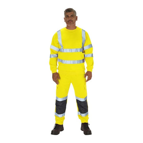 KeepSAFE High Visibility Crew Neck Sweatshirt Yellow - Indigo Supplies Ltd