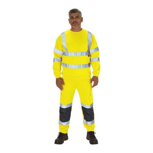 KeepSAFE High Visibility Crew Neck Sweatshirt Yellow - Indigo Supplies Ltd