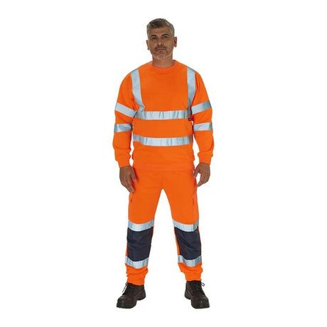 KeepSAFE High Visibility Crew Neck Sweatshirt Orange - Indigo Supplies Ltd