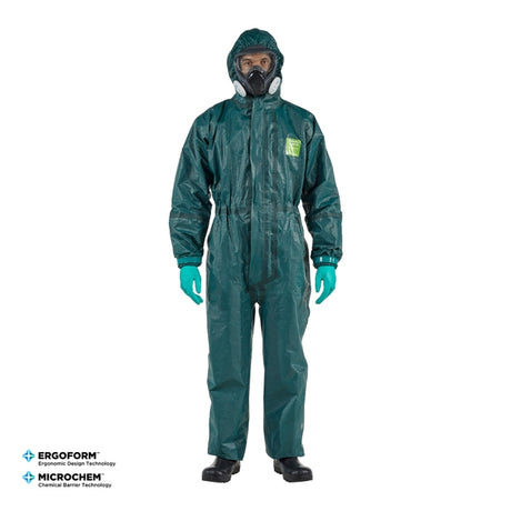 Ansell 4000 Standard Model 111 Alphatec Chem Coverall Green - Indigo Supplies Ltd