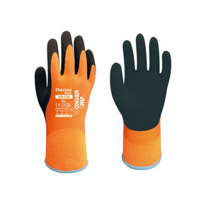 Wonder Grip WG-338 Thermo Plus Latex Gloves Orange/Black (Pack 12 Pairs) - Indigo Supplies Ltd