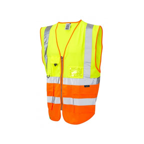 Leo W11 Y/O Lynton Class Superior Waistcoat Yellow/Orange - Indigo Supplies Ltd