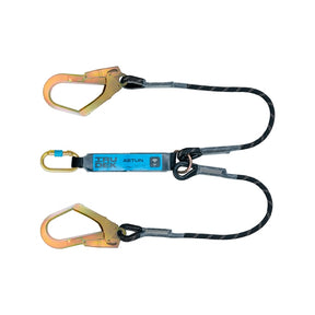 IRUDEK 100113200003 DBL Lanyard Energy Absorber Black/Blue 180CM - Indigo Supplies Ltd