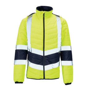 KeepSAFE High Visibility Two Tone Puffer Jacket Yellow Navy - Indigo Supplies Ltd
