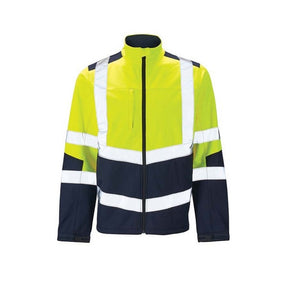 KeepSAFE High Visibility Two Tone Softshell Jacket Yellow Navy - Indigo Supplies Ltd