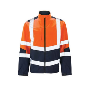 KeepSAFE High Visibility Two Tone Softshell Jacket Orange Navy - Indigo Supplies Ltd