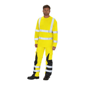 KeepSAFE High Visibility Long Sleeve T Shirt Yellow - Indigo Supplies Ltd