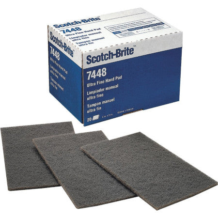 3M Scotch Brite 7448 Abrasive Sheets - Ultra Fine - Pack of 10 - Indigo Supplies Ltd