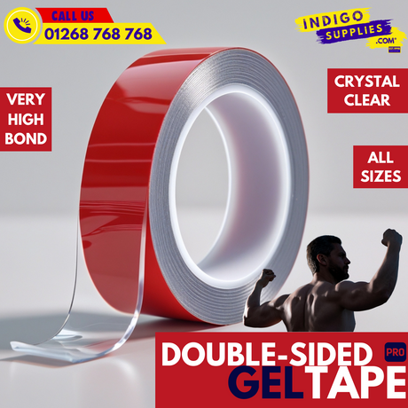 Foam Gel (jelly) Tape VHB Very High Bond Double-Sided Acrylic Clear - Indigo Supplies Ltd