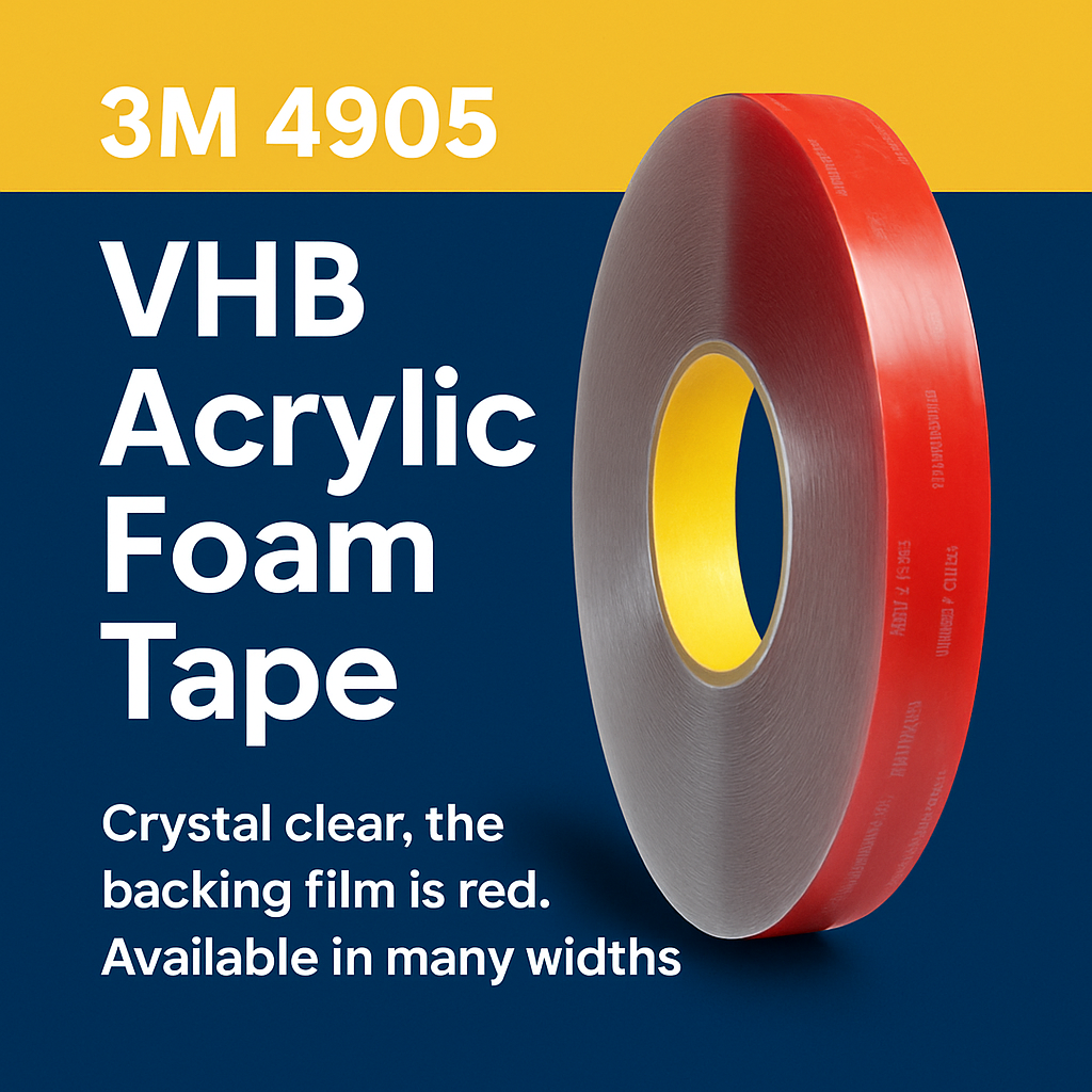 3M 4905 VHB Double Sided Acrylic Foam Adhesive Tape Clear uk