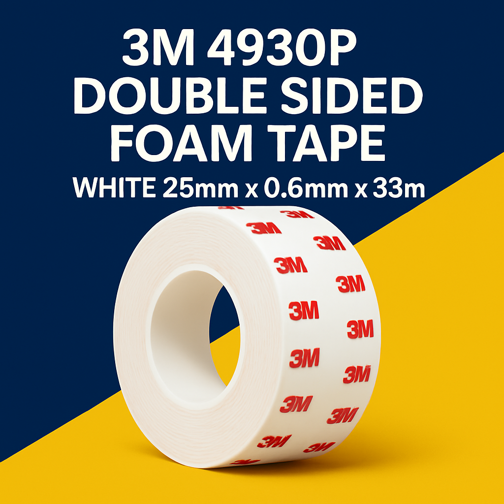 3M 4930P VHB Double Sided Foam Tape White 25mm x 0.6mm x 33m uk