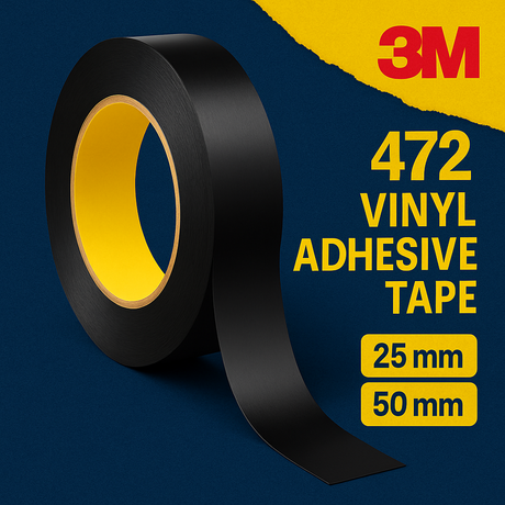 3M 472 Vinyl Adhesive Tape 25mm 50mm uk