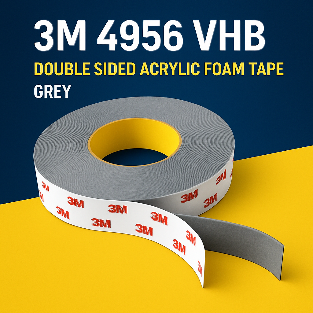 3M 4956 VHB Double Sided Acrylic Foam Tape Grey (many widths) uk