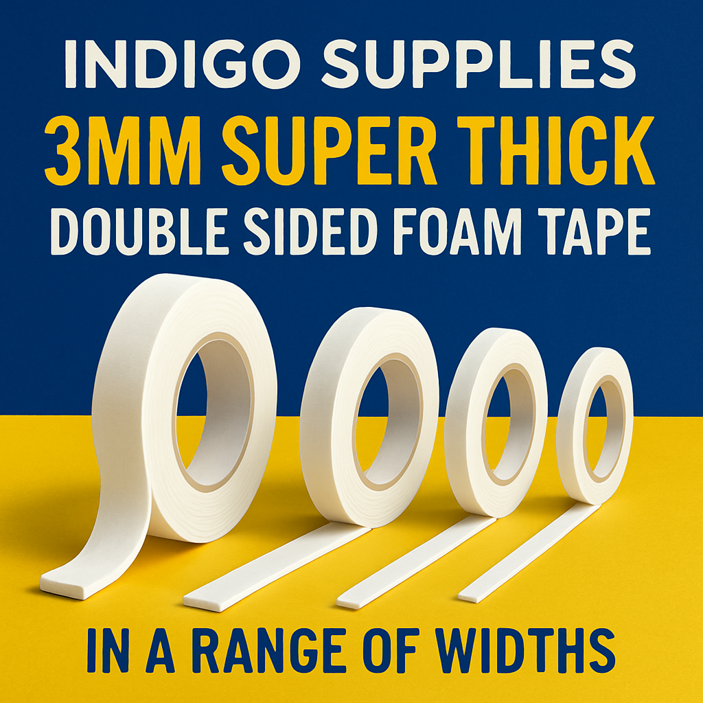double sided thick 3mm adhesive foam taoe glazing white uk