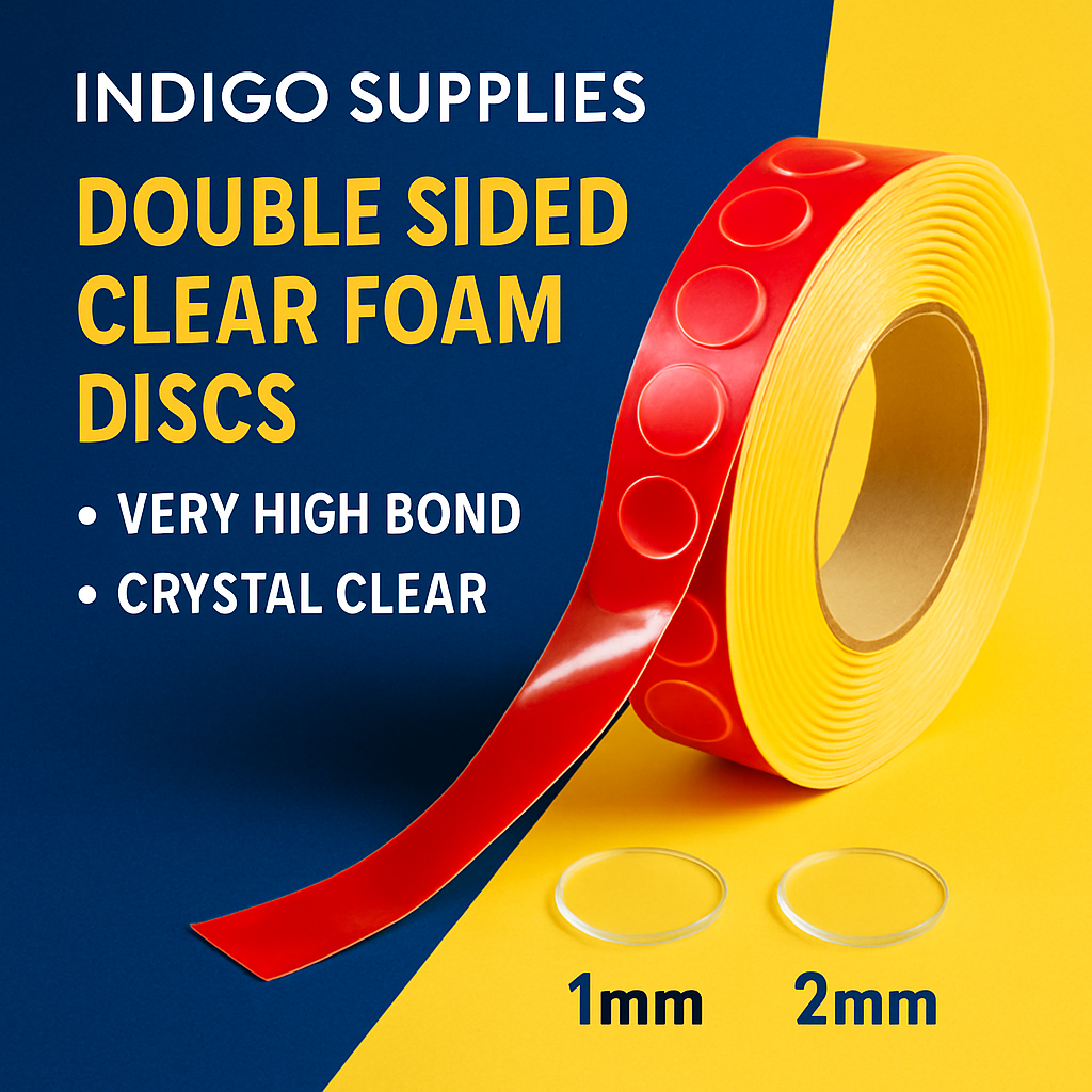 double sided clear acrylic foam vhb very high bond adhesive discs coins circles pads uk
