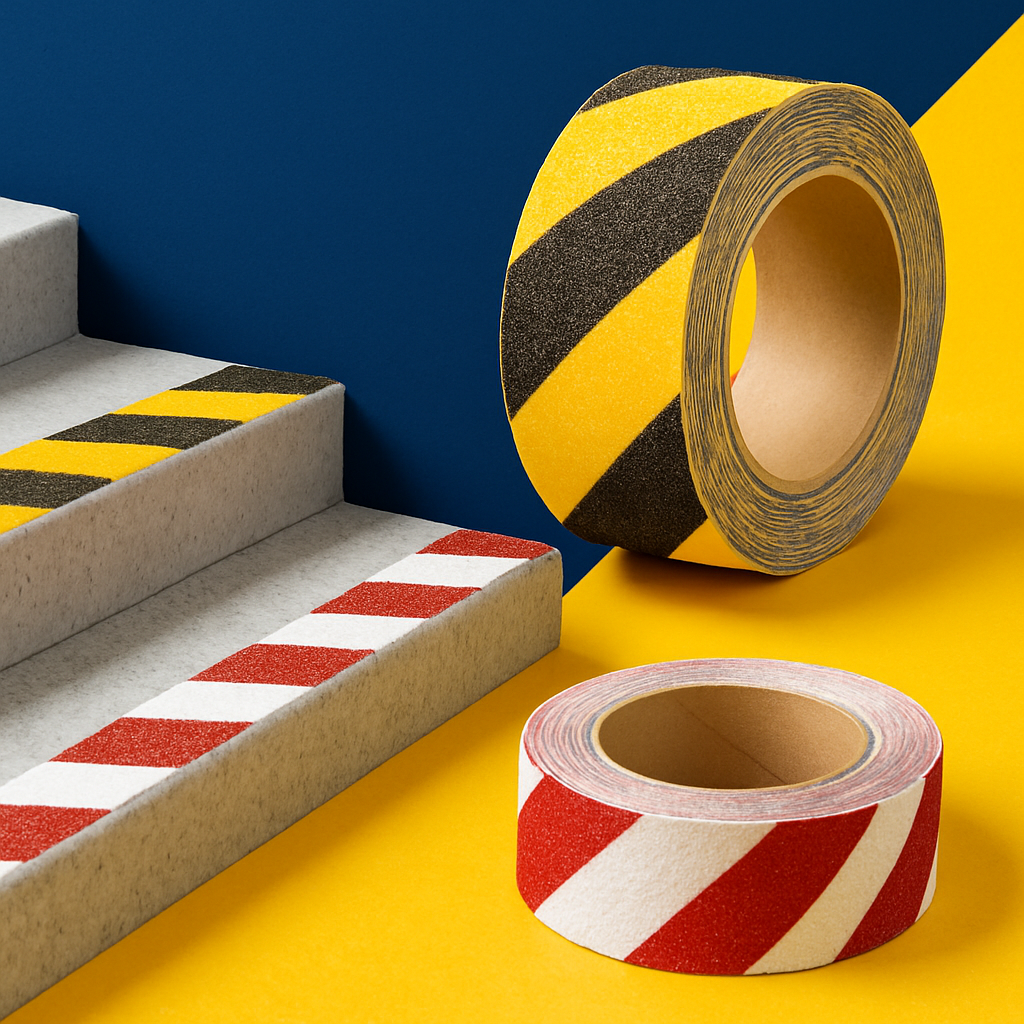 hazard warning anti-slip adhesive safety tape uk black yellow red white