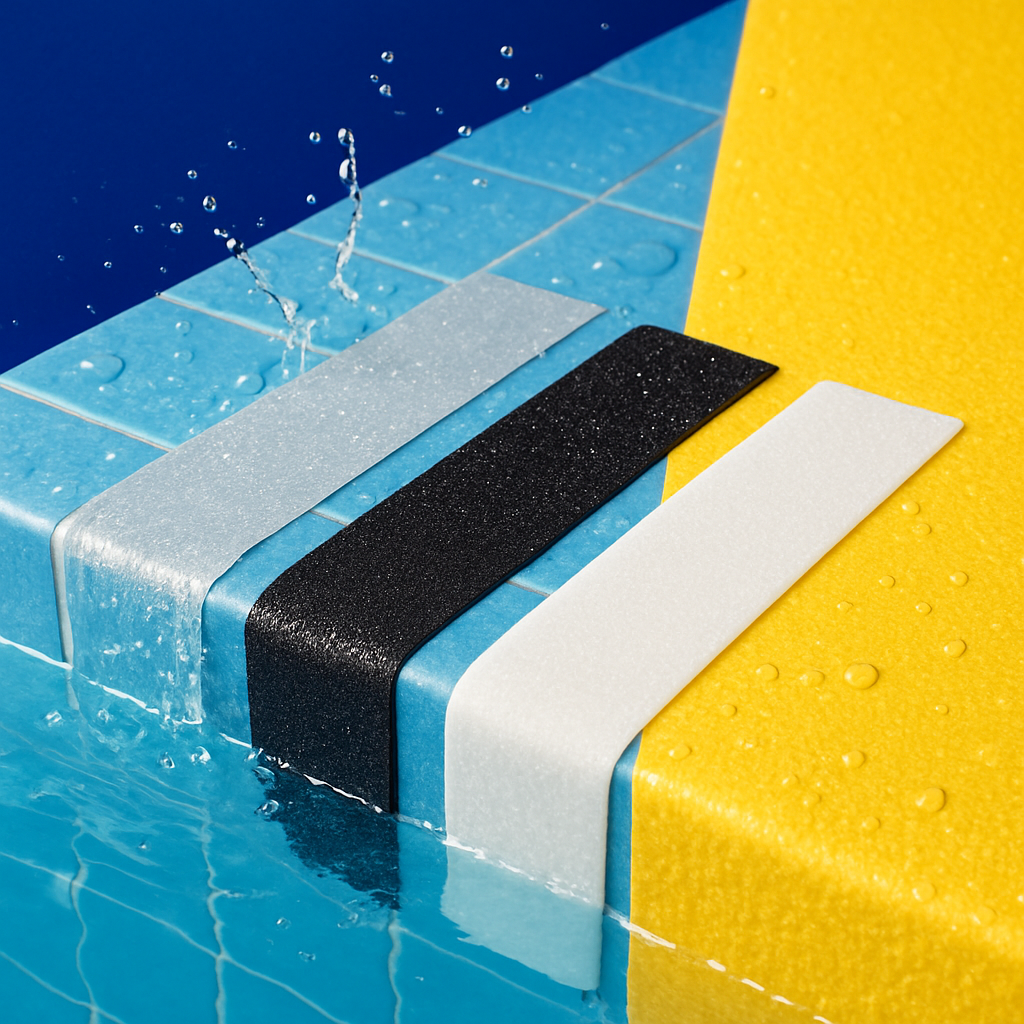 water safe anti-slip adhesive tape uk clear black white