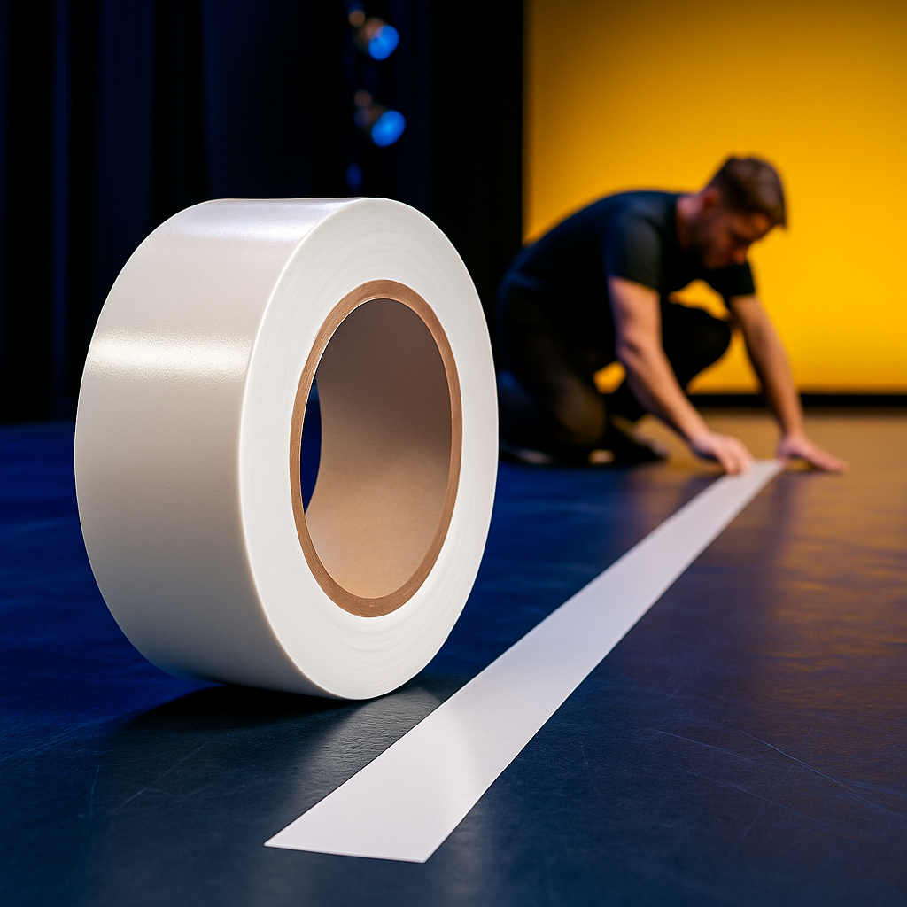 Gaffer Tape PRO Grade Gloss Easy Peel Low Tack Adhesive 47mm x 50m White duct uk