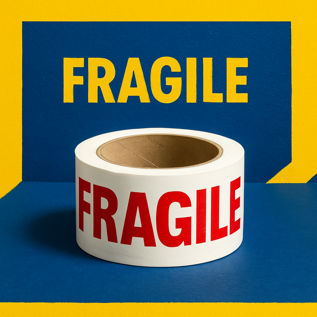fragile printed parcel packaging adhesive tape uk