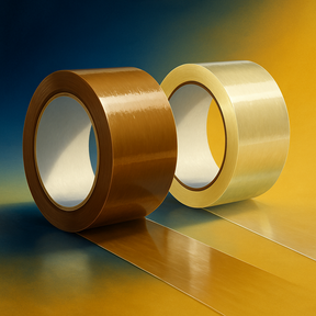 solvent adhesive parcel packaging tape brown clear uk