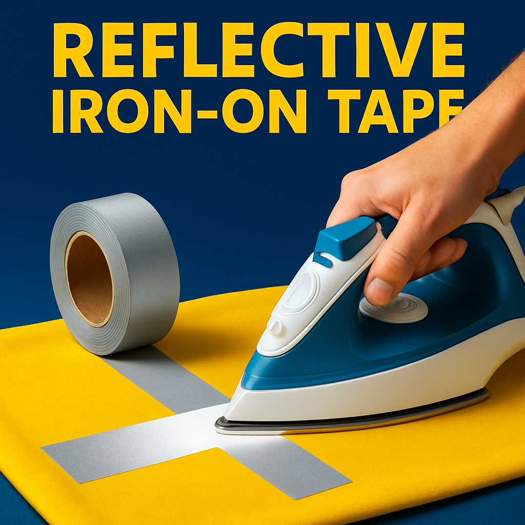 reflective iron-on adhesive tape silver uk