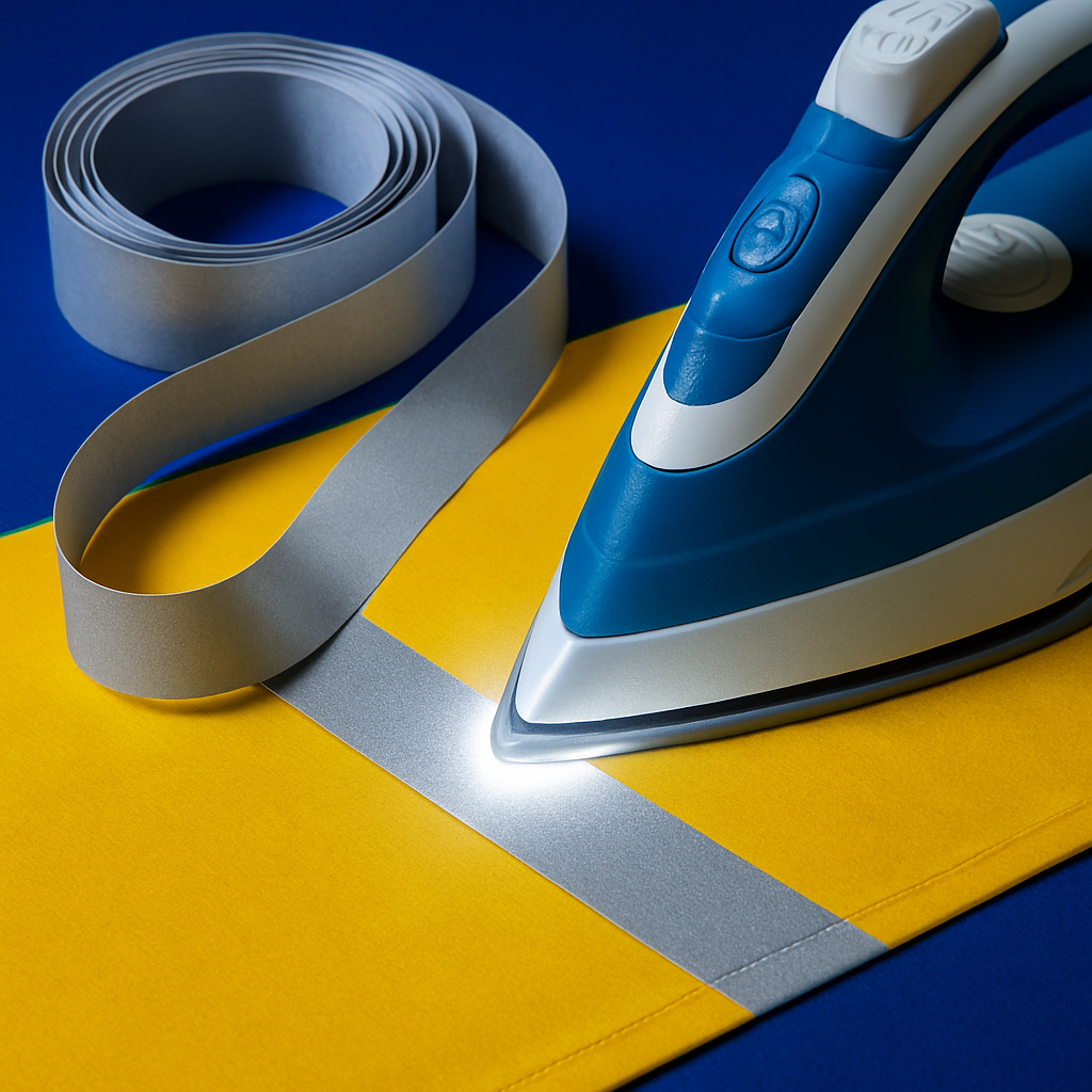 reflective iron-on adhesive tape silver uk