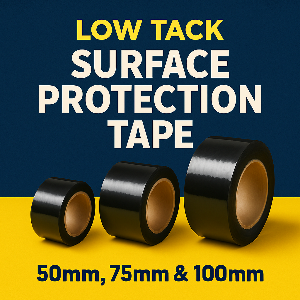 low tack adhesive protection tape black uk