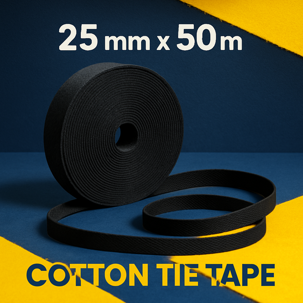 Cotton Tie tape Black uk