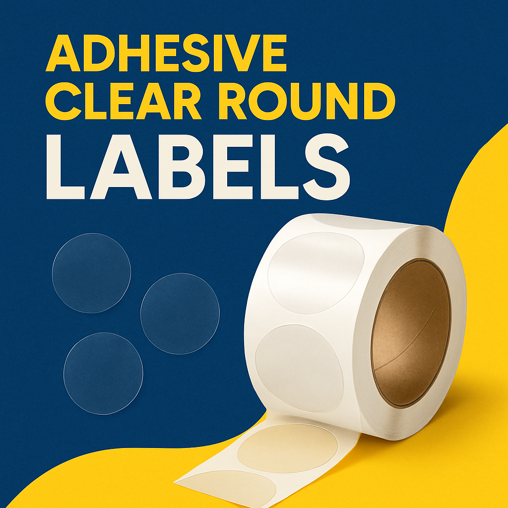 self adhesive clear round circular packing labels uk