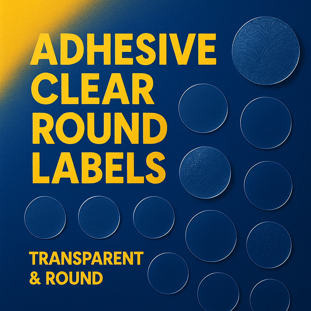 self adhesive clear round circular packing labels uk