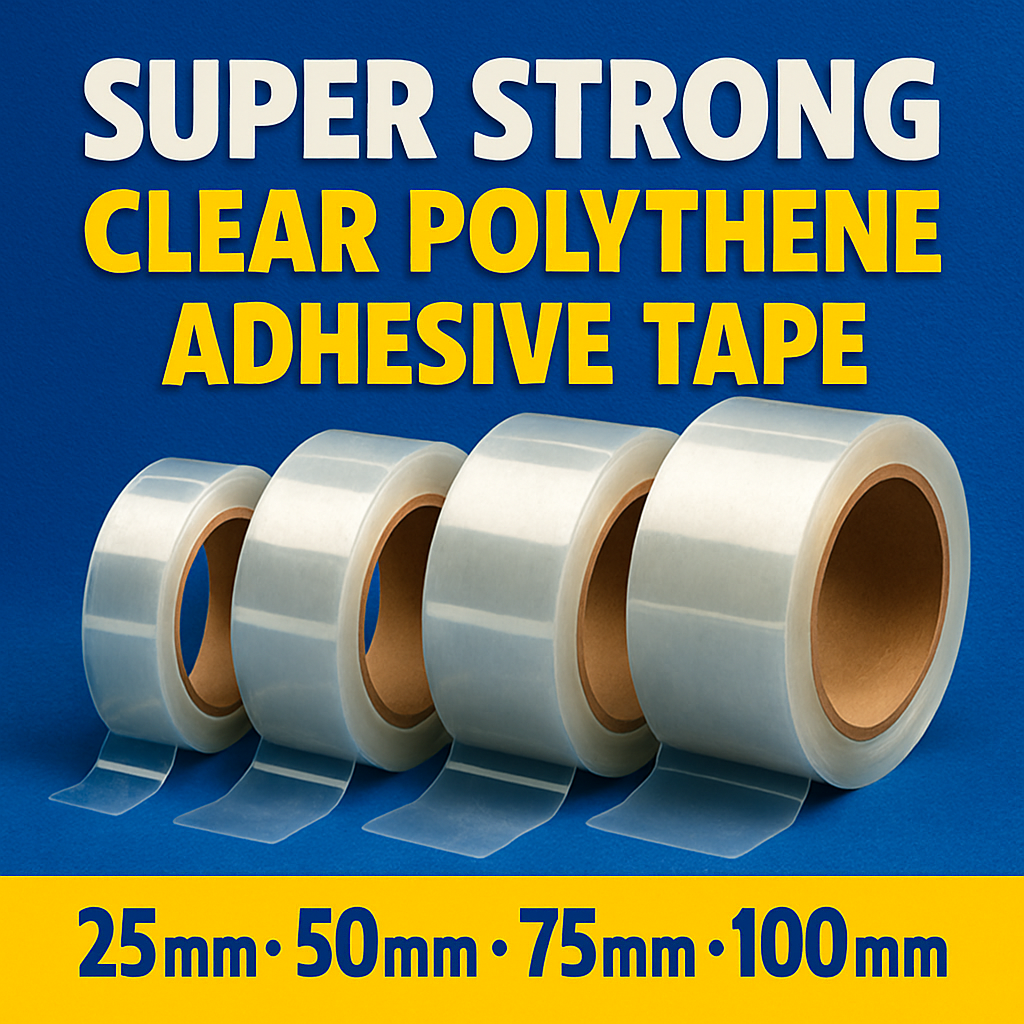 super strong adhesive polythene tape clear uk