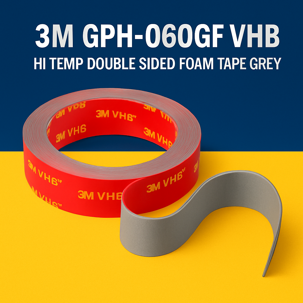 3M GPH-060GF VHB Hi Temp Double Sided Foam Tape Grey 19mm x 0.6mm x 33m