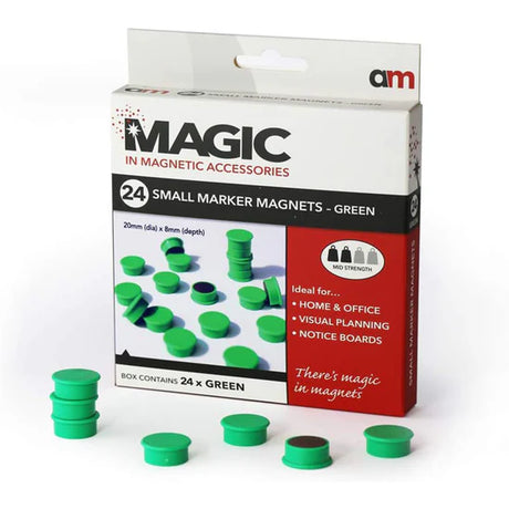 Marker Magnets,20mm 25mm 30mm Diameter x 8mm Large Pack of 16 - Indigo Supplies Ltd