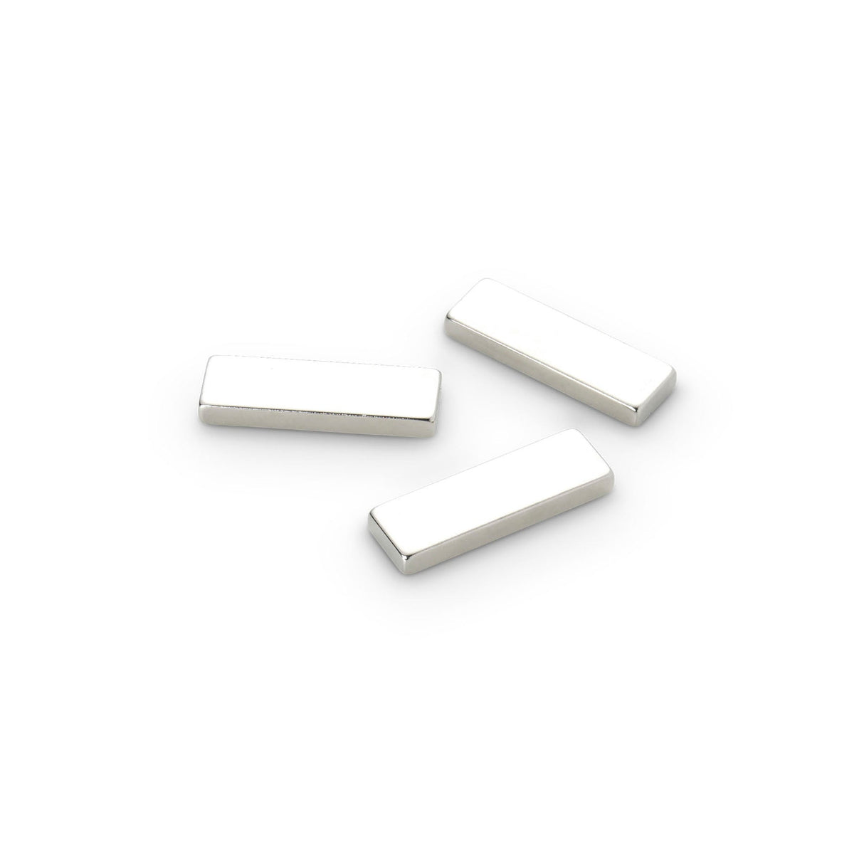 Neodymium Block Magnet with Plastic Spacers, 20mm x 6mm x 1.5mm N35 Nickel Plated (A)
