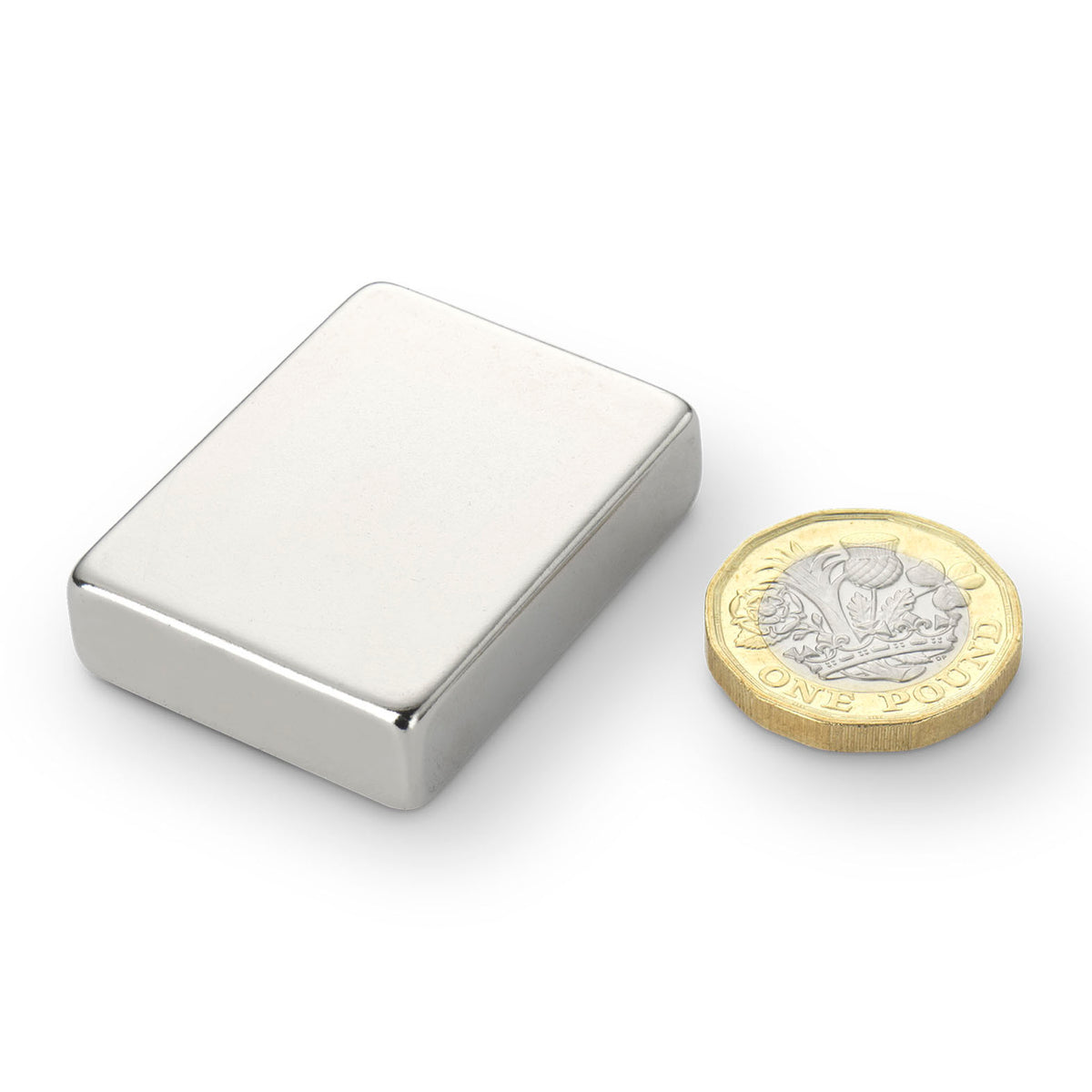 Neodymium Block Magnet, 40mm x 30mm x 10mm N42 Nickel Plated (A)