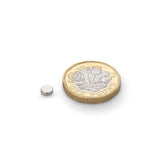 Neodymium Disc Magnet, 5mm Diameter x 1.5mm N35 Nickel Plated (A) - Indigo Supplies Ltd
